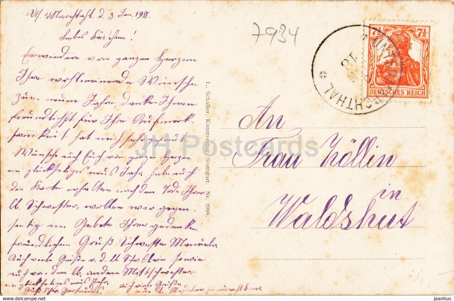 Grab Denkmal auf dem Klosterfriedhof in Untermarchtal a D - monument - old postcard - 1918 - Germany - used