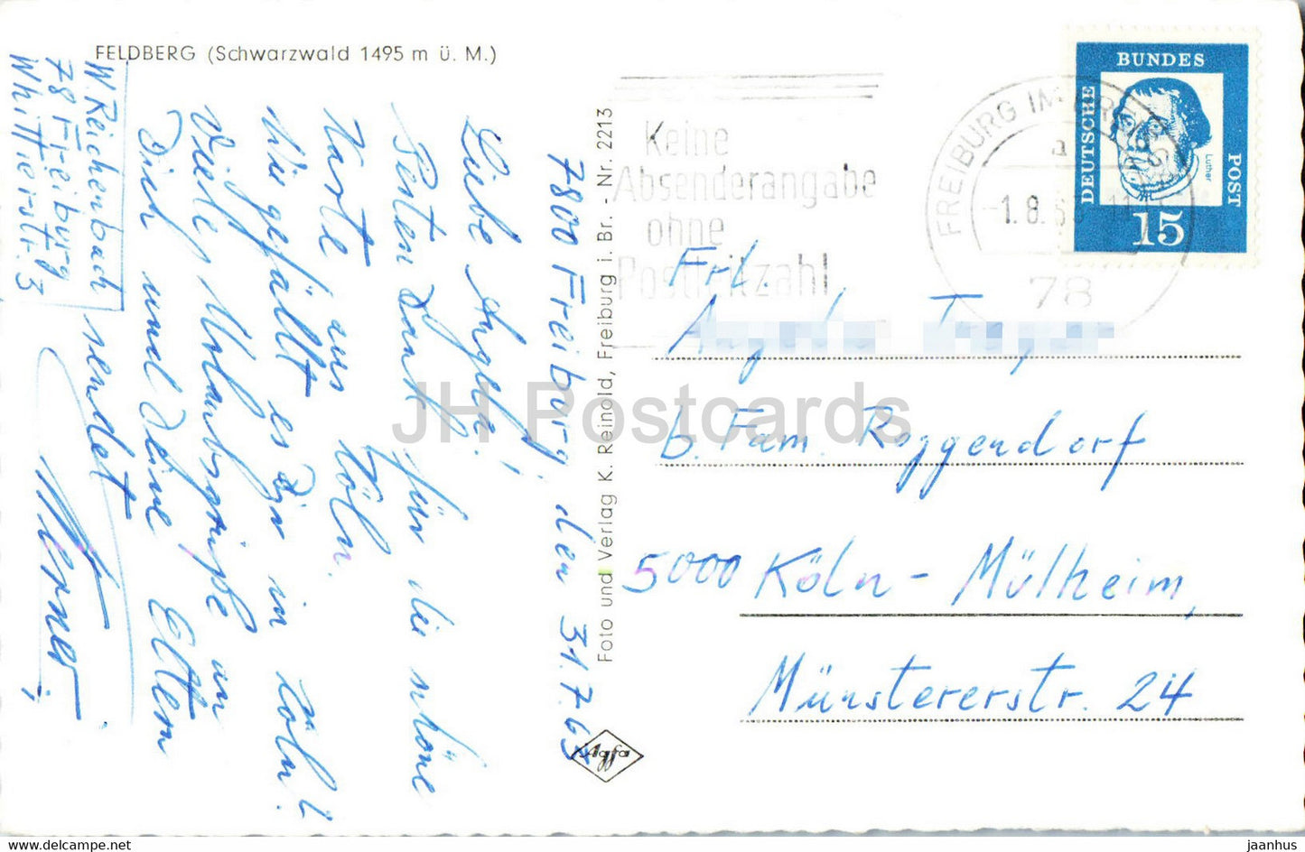 Feldberg - Schwarzwald 1495 m - 1963 - Allemagne - occasion