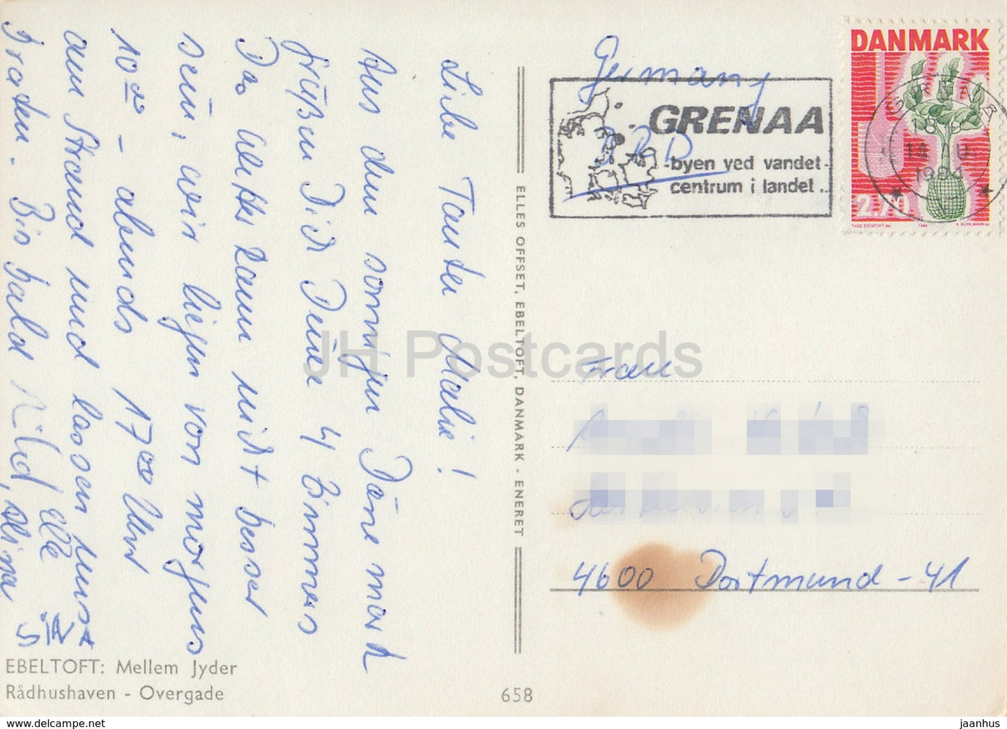 Ebeltoft - Mellem Jyder - Radhushaven - Overgade - City Hall - 658 - 1984 - Denmark - used