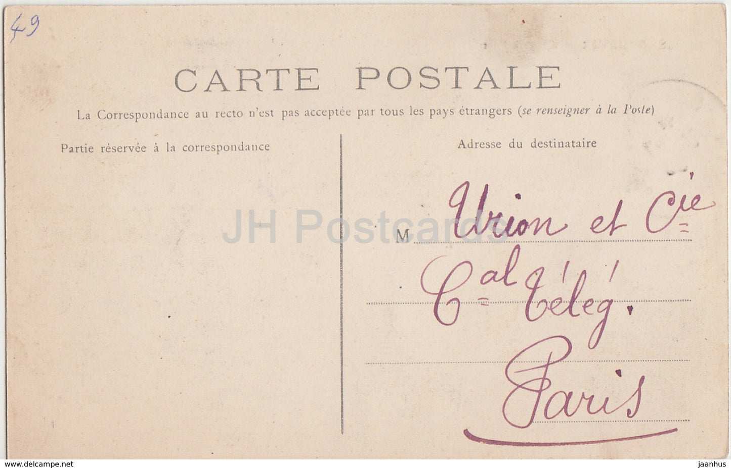 Saumur - Chateau Fort - castle - 48 - 1908 - old postcard - France - used