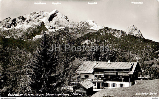 Eckbauer gegen Zugspitzgruppe - old postcard - 1959 - Germany - used - JH Postcards