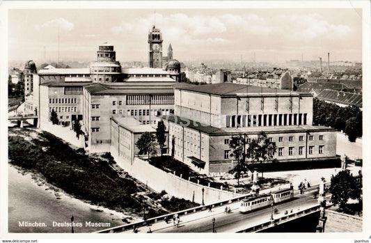 Munchen - Munich - Deutsches Museum - trams - old postcard - Germany - unused - JH Postcards