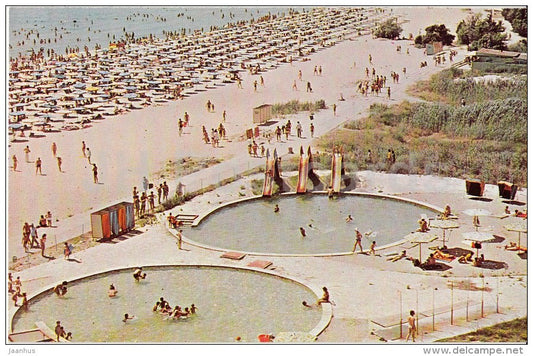 Beach of the Hotel Complexes - Albena - resort - 1982 - Bulgaria - unused - JH Postcards