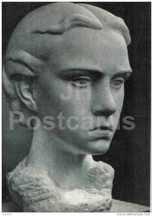 sculpture by Juozas Mikenas - Rima , 1955-56 - woman - lithuanian art - unused - JH Postcards