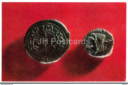 Silver Denga and Golden Pulo of Grand Prince Ivan Mikhailovich - Rare Russian Coins - 1971 - Russia USSR - unused - JH Postcards