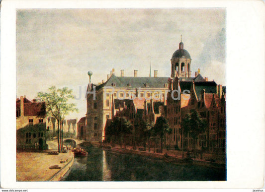 painting by Gerrit Berckheyde - View aof the Canal and Town Hall in Amsterdam - Dutch art - 1960 - Russia USSR - unused - JH Postcards
