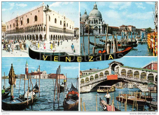Ponte di Rialto - gondola  - Venezia - Veneto - 270 - Italia - Italy - sent from Italy to Germany 1971 - JH Postcards