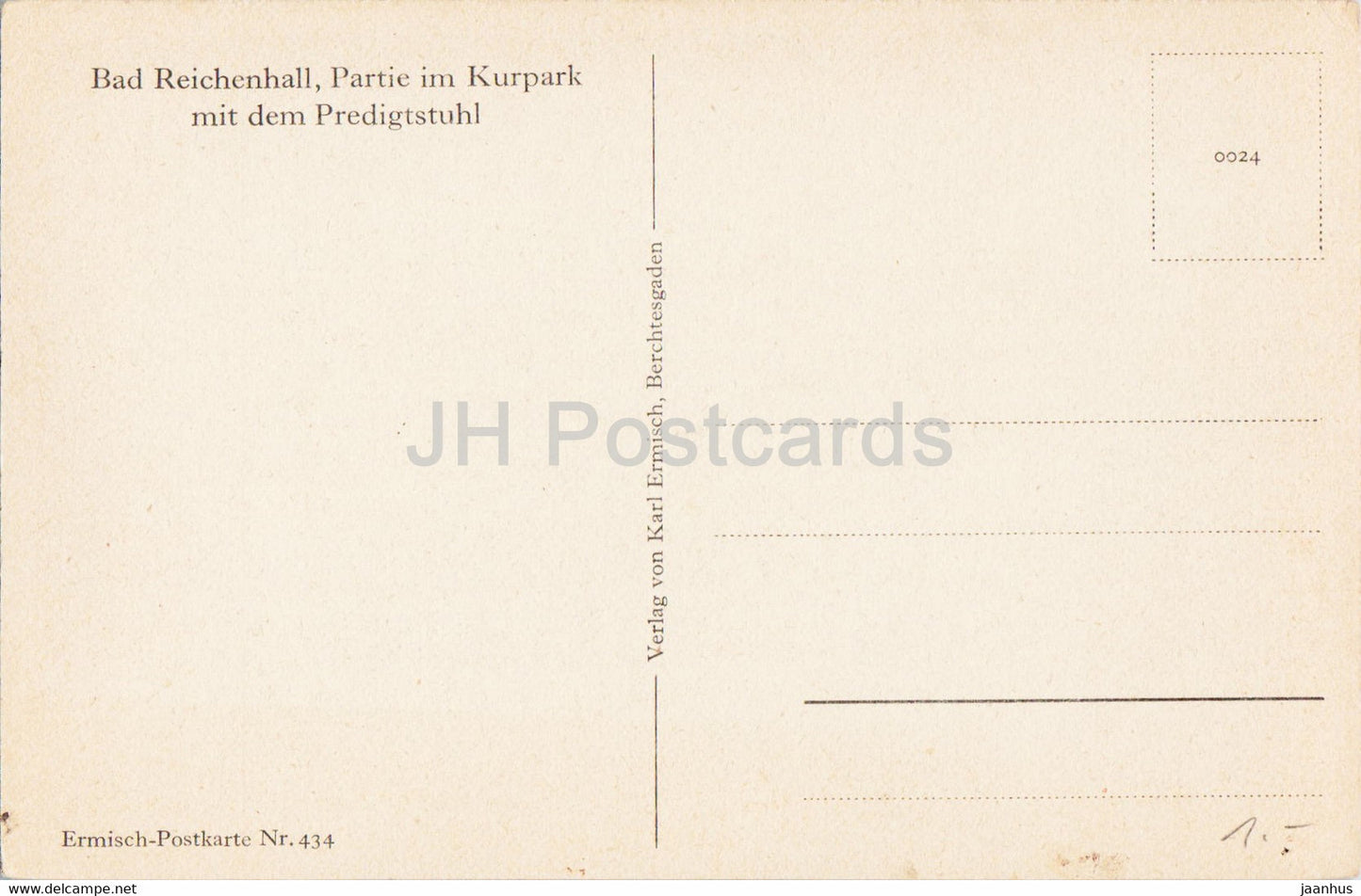 Bad Reichenhall - Kurpark - Predigtstuhl - 434 - carte postale ancienne - Allemagne - inutilisée