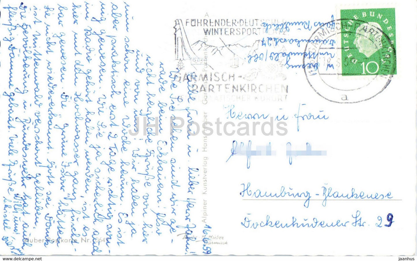 Eckbauer gegen Zugspitzgruppe - old postcard - 1959 - Germany - used