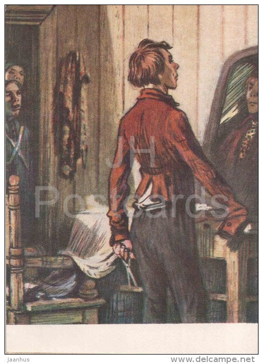 illustration by M. Taranov - Trishkin caftan - Fable by Krylov - 1956 - Russia USSR - unused - JH Postcards