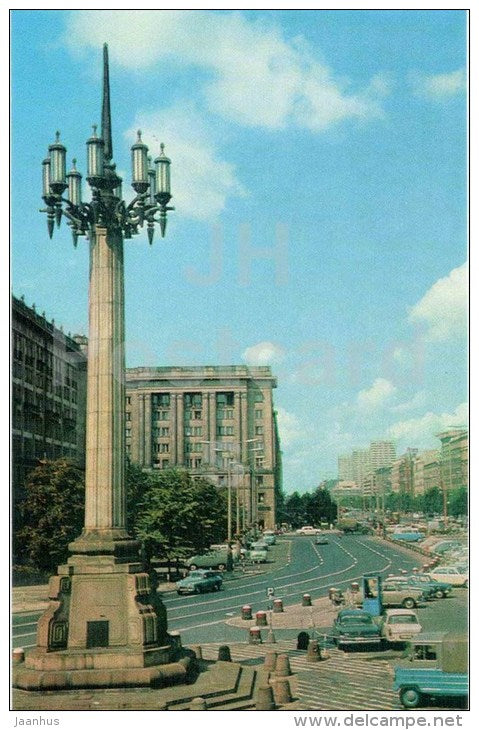 Constitution Square - Warsaw - Warszawa - 1972 - Poland - unused - JH Postcards