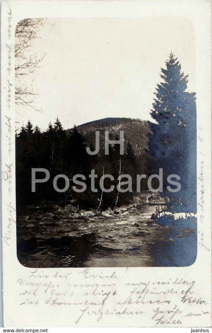 river view - old postcard - 1910 - Germany - used - JH Postcards