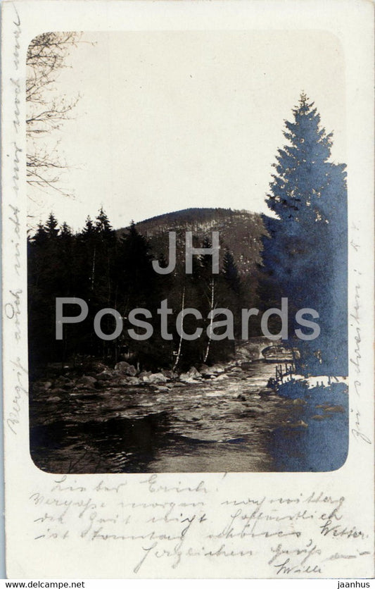 river view - old postcard - 1910 - Germany - used - JH Postcards