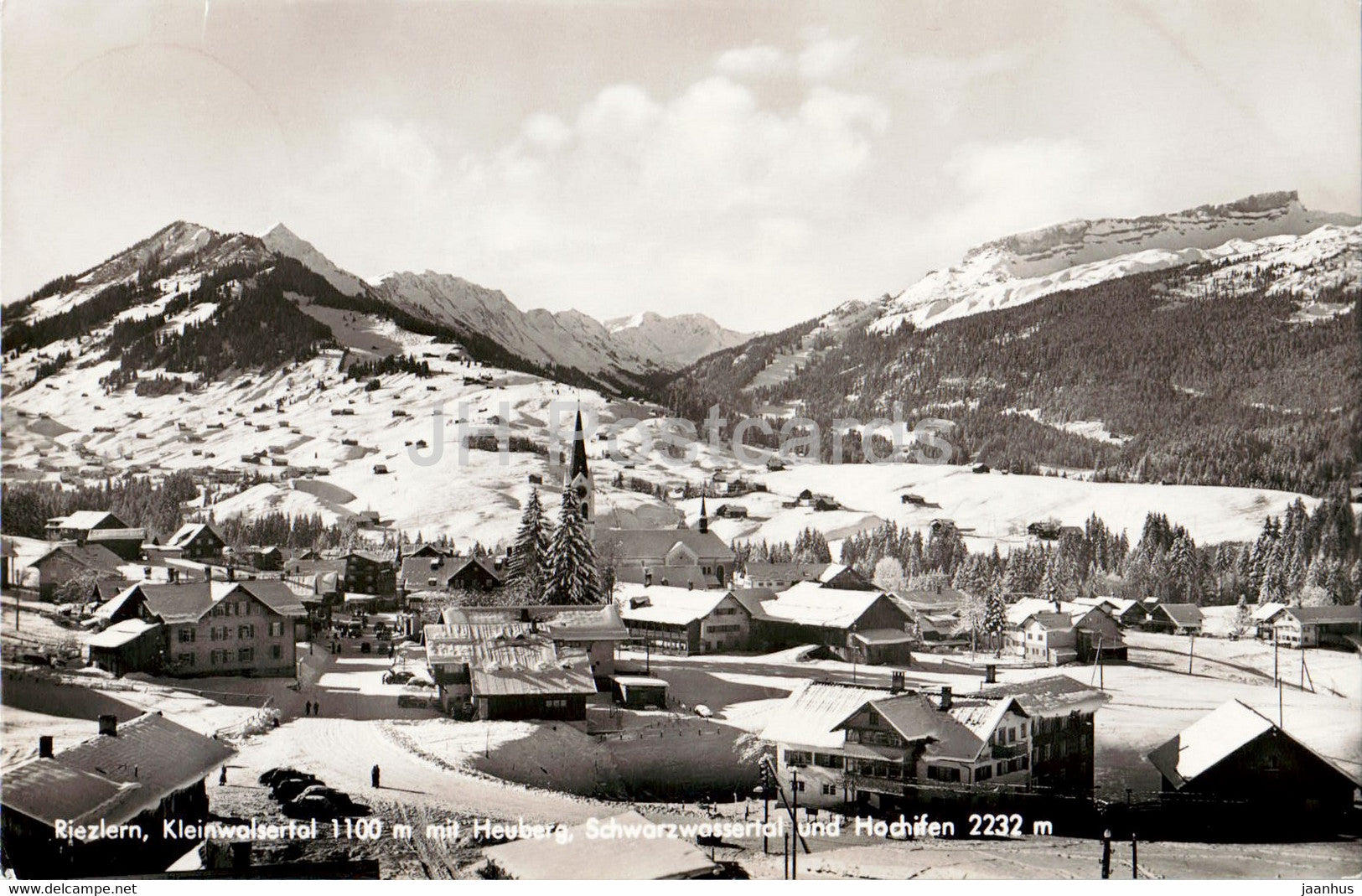 Riezlern - Kleinwalsertal - Heuberg - Schwarzwassertal - Hochifen - old postcard - 1954 - Austria - used - JH Postcards