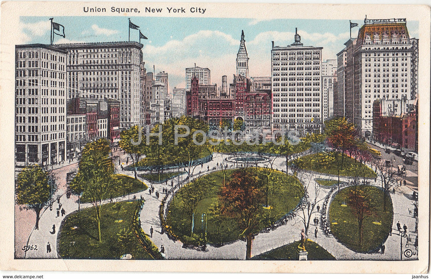 New York - Union Square - 5962 - old postcard - 1933 - United States - USA - used - JH Postcards