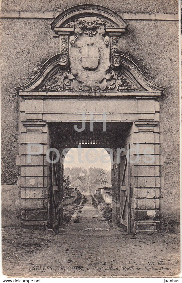 Selles Sur Cher - Le Chateau - Porte des Fortifications - castle - old postcard - France - unused