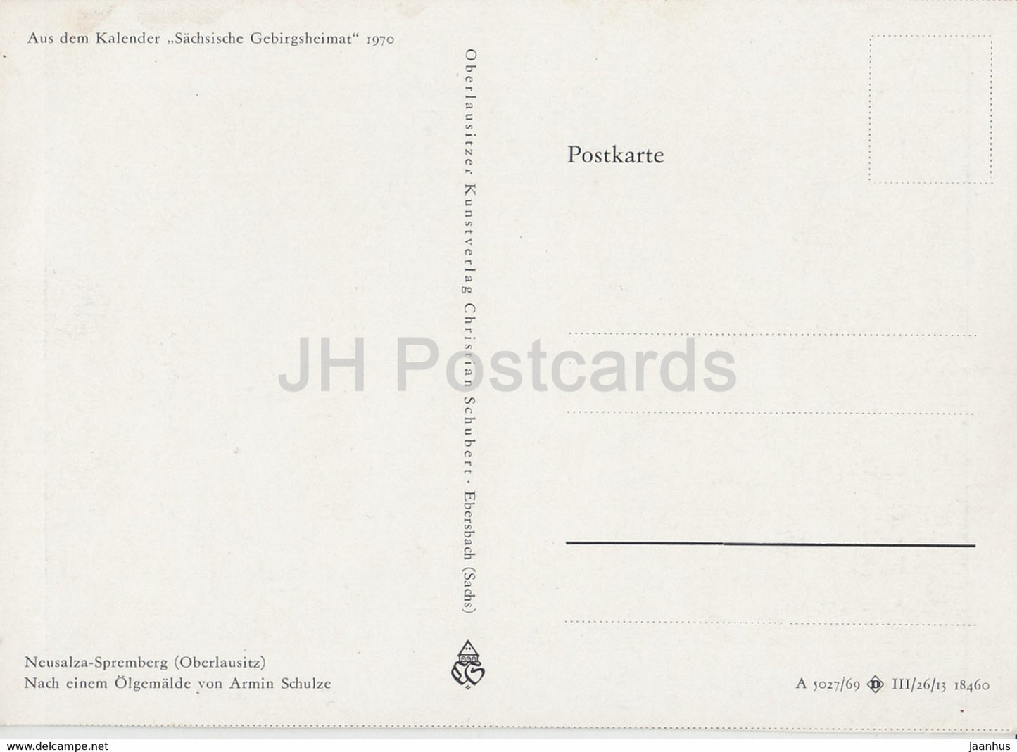 peinture d'Armin Schulze - Neusalza Spremberg - Art allemand - Allemagne - inutilisé