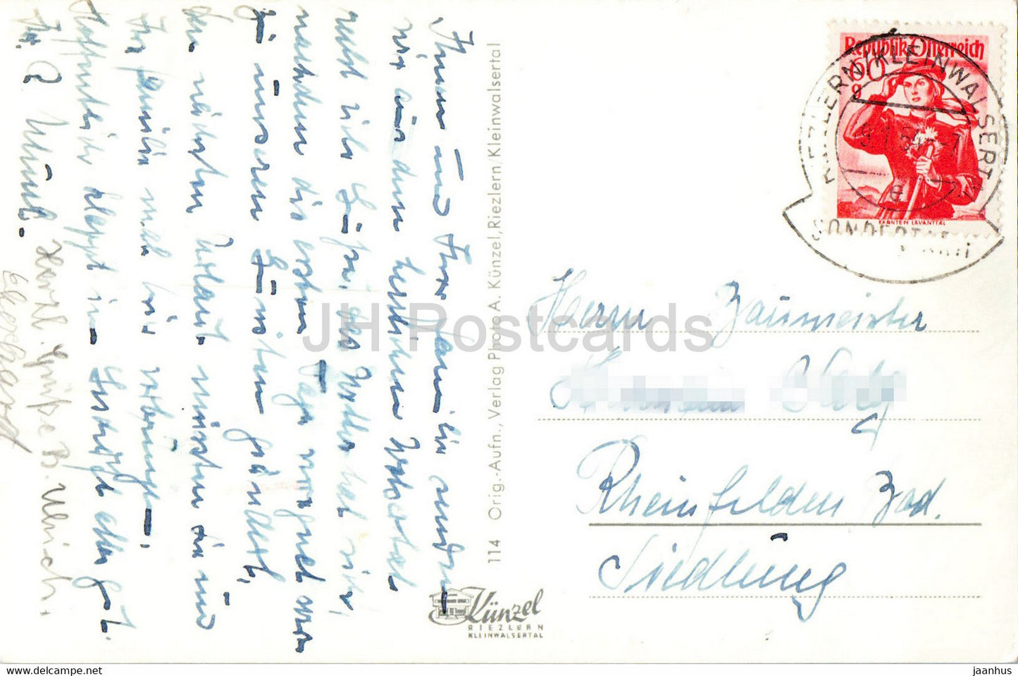 Riezlern - Kleinwalsertal - Heuberg - Schwarzwassertal - Hochifen - old postcard - 1954 - Austria - used