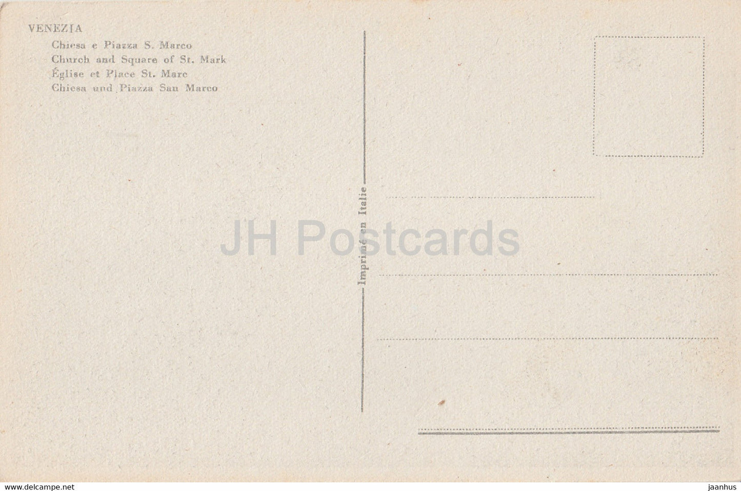 Venezia - Vendig - Venice - Chiesa e Piazza S Marco - Church and Square of St Mark - old postcard - Italy - unused