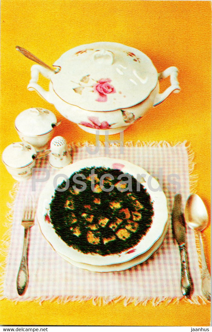 Cold Soup - recipes - dishes - cooking - 1982 - Russia USSR - unused - JH Postcards