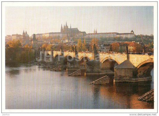 Charles Bridge - Hradcany - Paraha - Prague - Czech - used 1993 - JH Postcards