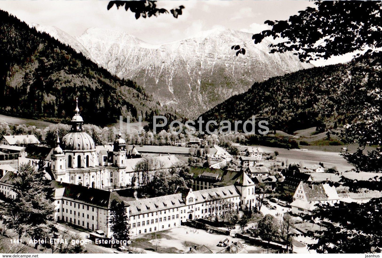 Abtei Ettal gegen Esterberge - 1441 - old postcard - Germany - unused - JH Postcards