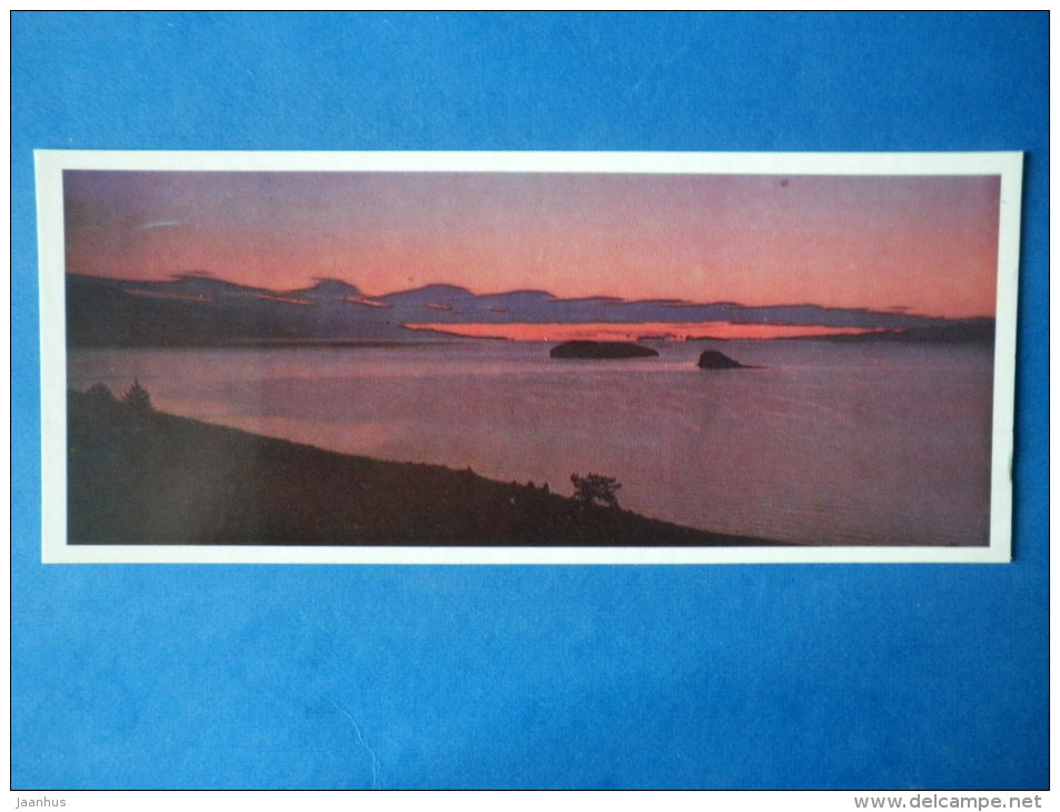 sunset on the Small Sea - Lake Baikal - 1978 - Russia USSR - unused - JH Postcards