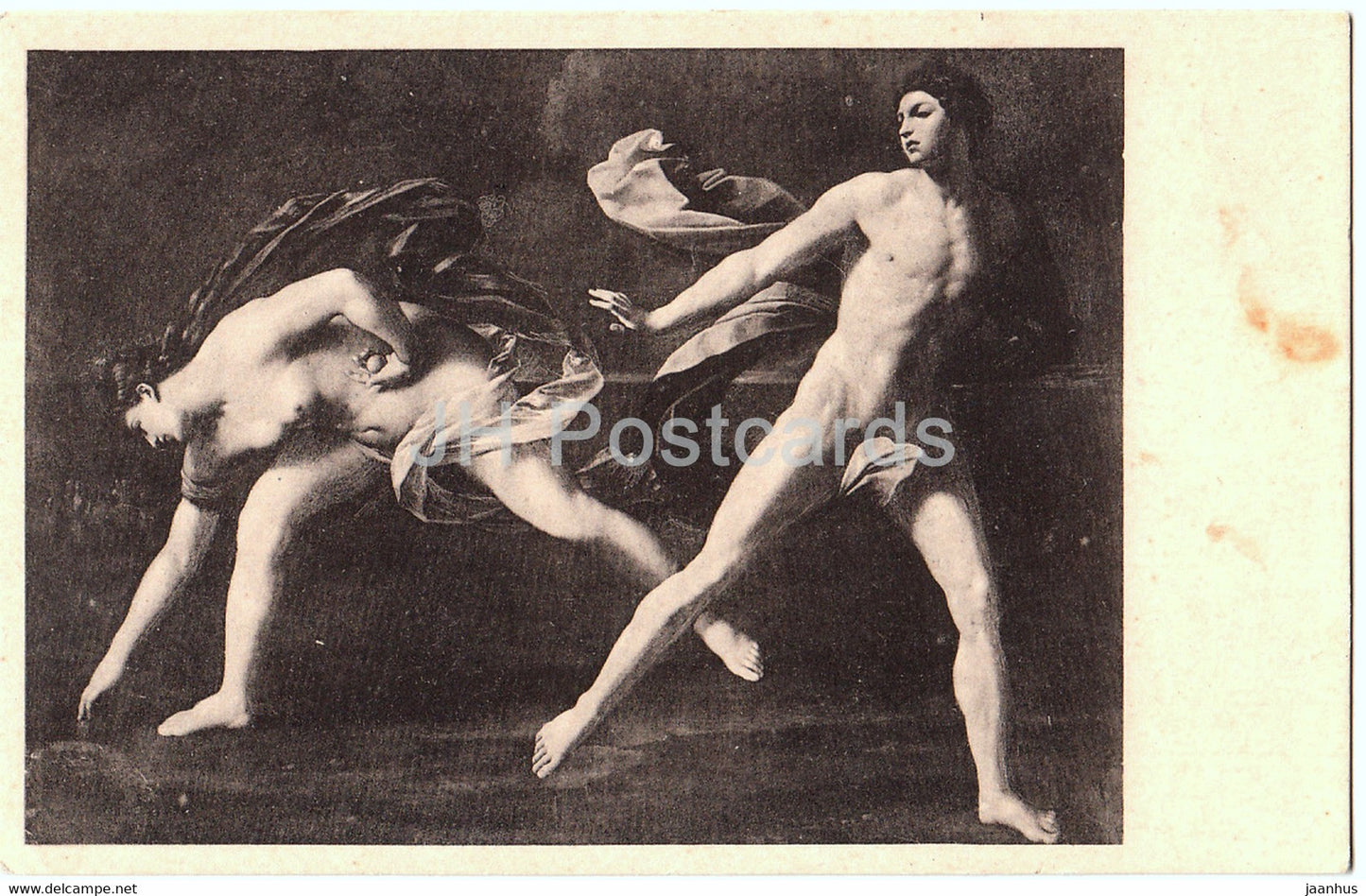 painting by Guido Reni - Atlanta ed Ippomene - Atalanta and Hippomenes  nude Italian art - old postcard - Italy - unused - JH Postcards