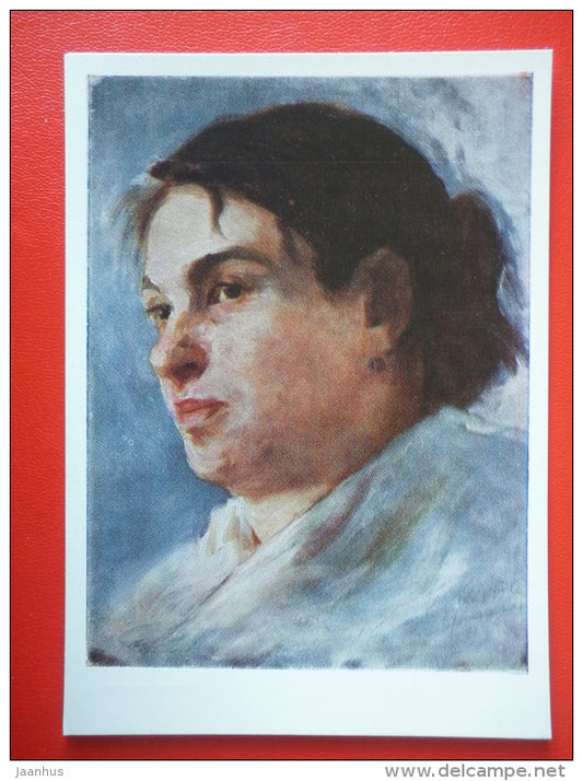 painting by A. Beridze . Portrait of a woman - georgian art - unused - JH Postcards