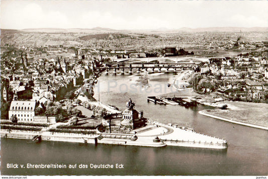 Koblenz - Blick v Ehrenbreitstein auf das Deutsche Eck - old postcard - Germany - unused - JH Postcards