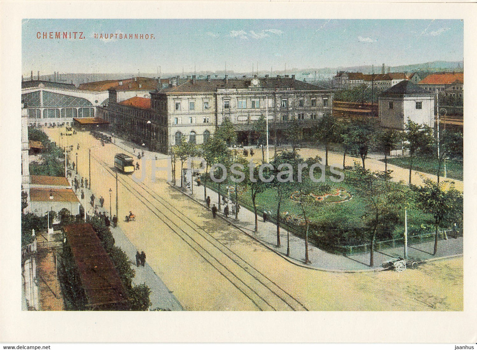 Karl Marx Stadt - Chemnitz - Hauptbahnhof - Railway Station - tram - Reproduktion - DDR Germany - unused - JH Postcards