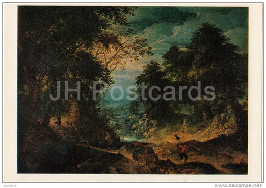 painting by Abraham Govaerts - Landscape with Figures - Flemish art - Russia USSR - 1979 - unused - JH Postcards