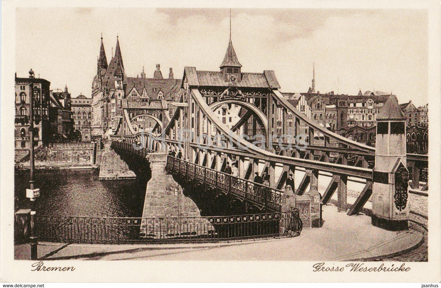 Bremen - Grosse Weserbrucke - bridge - 13 - old postcard - Germany - unused - JH Postcards