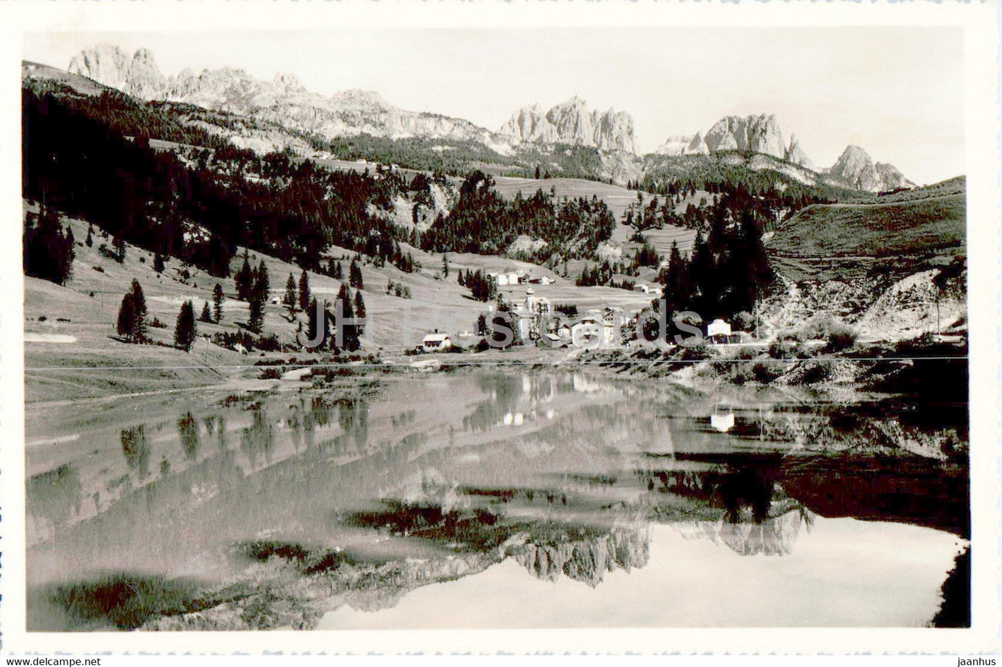 Dolomiti - Moena di Fiemme 1200 m - il laghetto - old postcard - Italy - unused - JH Postcards
