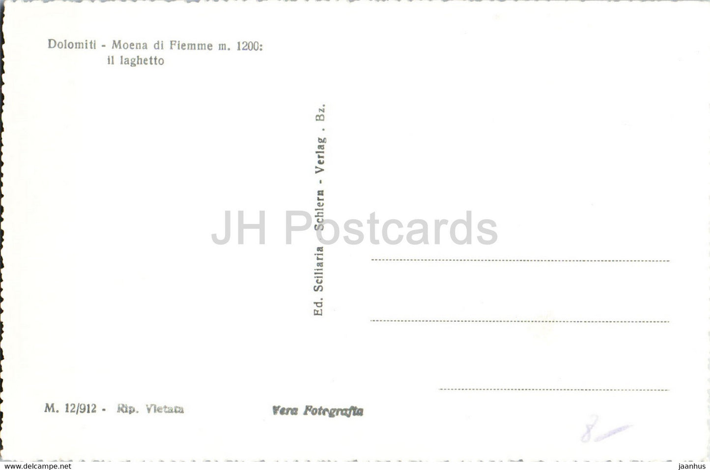 Dolomiti - Moena di Fiemme 1200 m - il laghetto - carte postale ancienne - Italie - inutilisée