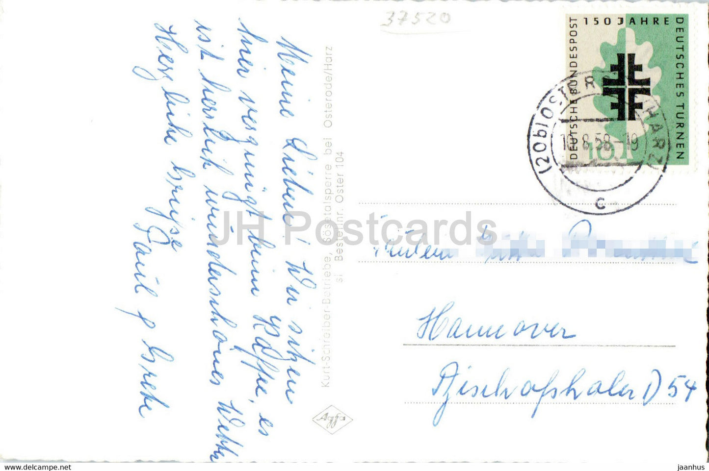 Gruss von der Sosetalsperre - Harz - old postcard - 1958 - Germany - used