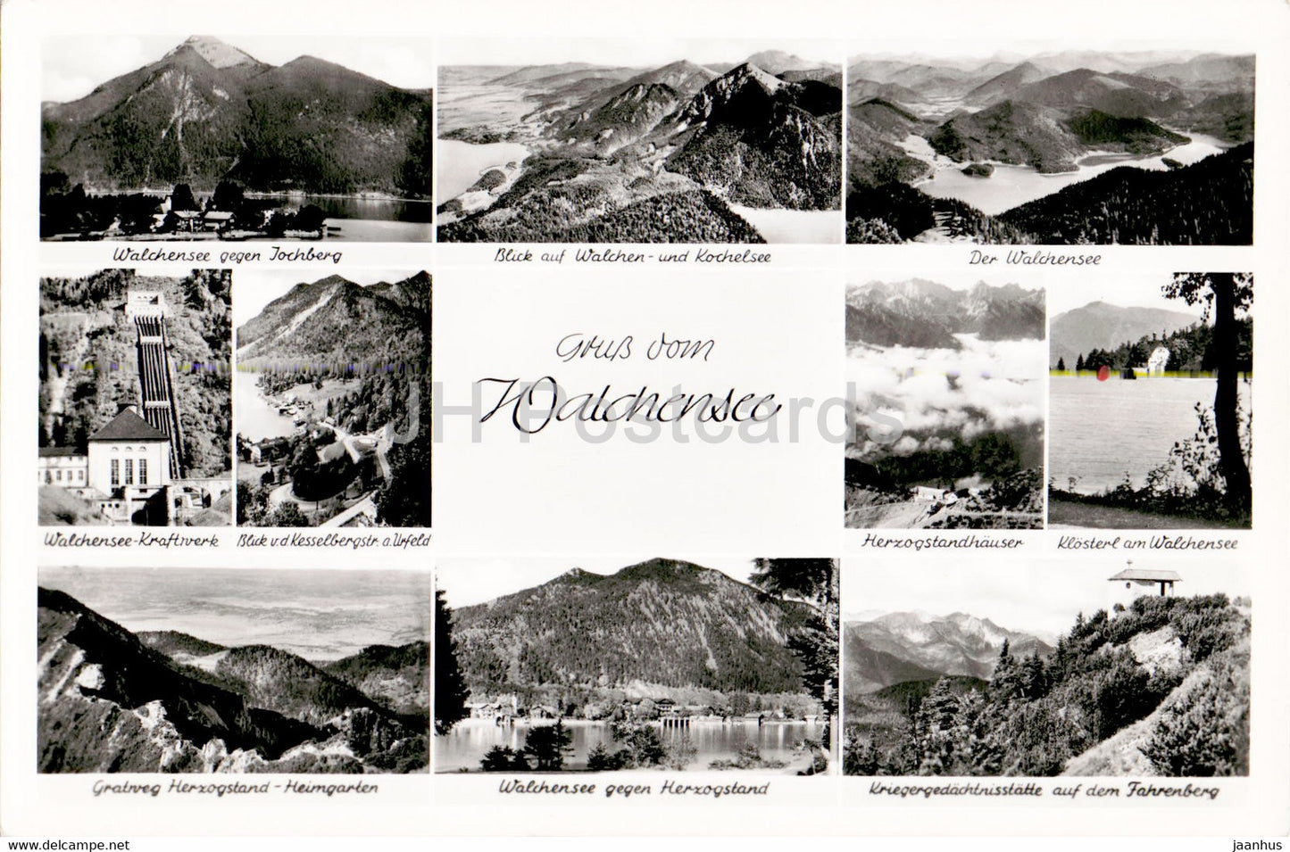 Gruss vom Walchensee - old postcard - Germany - unused - JH Postcards