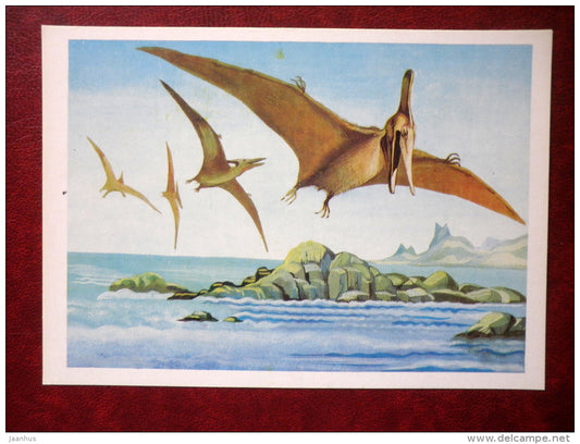 Pteranodon - dinosaurs - Illustration by I. Chevereva - 1983 - Russia USSR - unused - JH Postcards