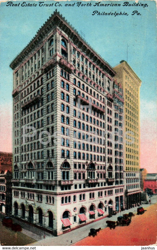 Philadelphia - Pa - Real Estate Trust Co and North American Building - old postcard - 1911 - USA - used - JH Postcards