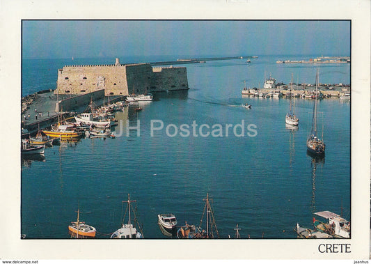 Iraklion - Crete - port - sailing boat - 1991 - Greece - used - JH Postcards