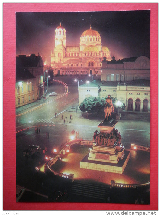 People's Assembly Square , Monument to the Liberators - at night - Sofia - Bulgaria - unused - JH Postcards