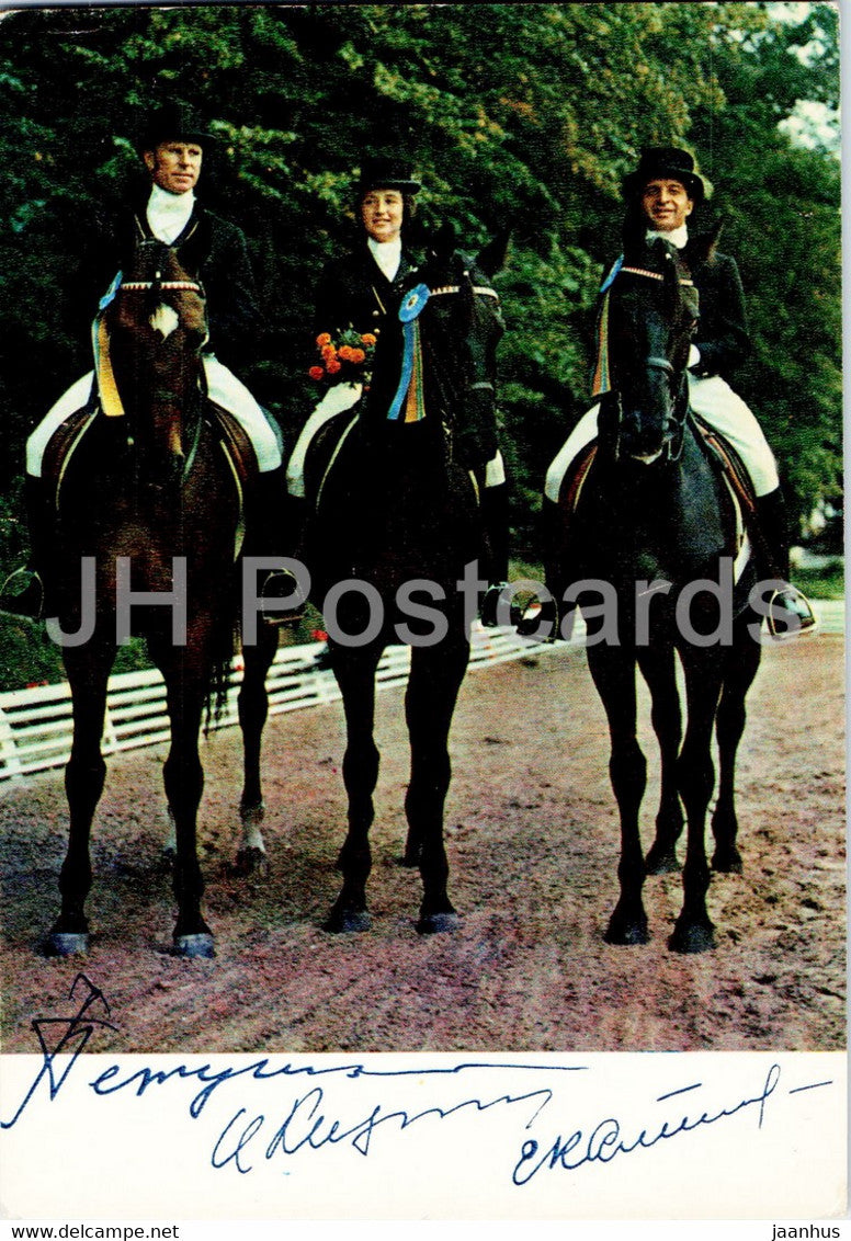 USSR national horse riding team - Horse riding - olympics - sport - 1973 - Russia USSR - unused - JH Postcards