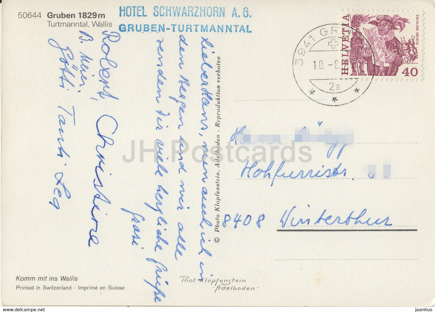 Gruben 1829 m - Turtmanntal Wallis - Hotel Schwarzhorn - 50644 -  Switzerland - used