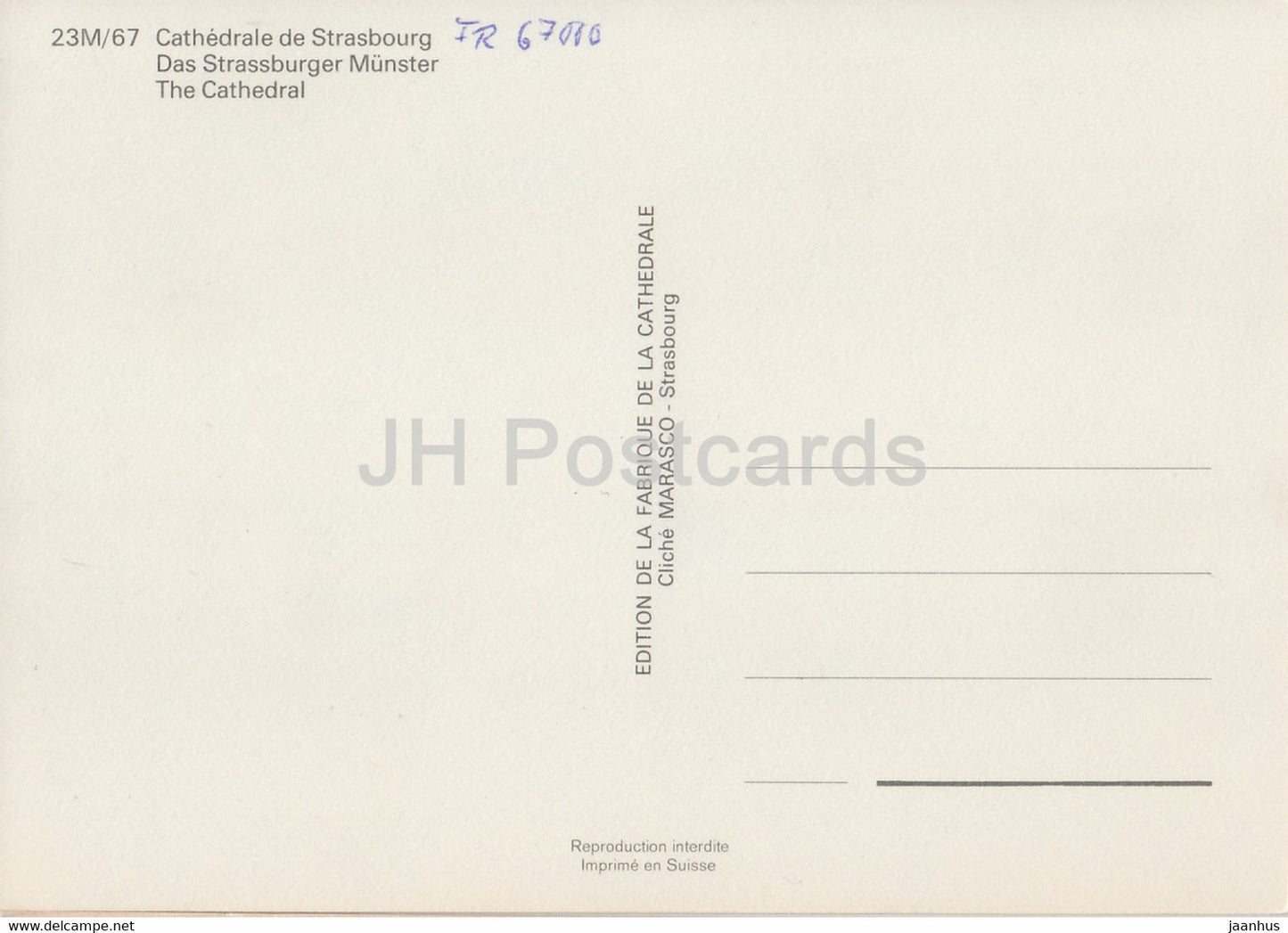 Cathedrale de Strasbourg - Das Strassburger Munster - cathedral - France - used