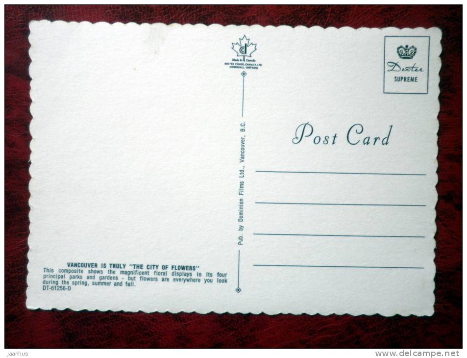 City of Flowers - Queen Elizabeth park, Nitope Gardens, Stanley park - Vancouver - British Columbia - Canada - unused - JH Postcards