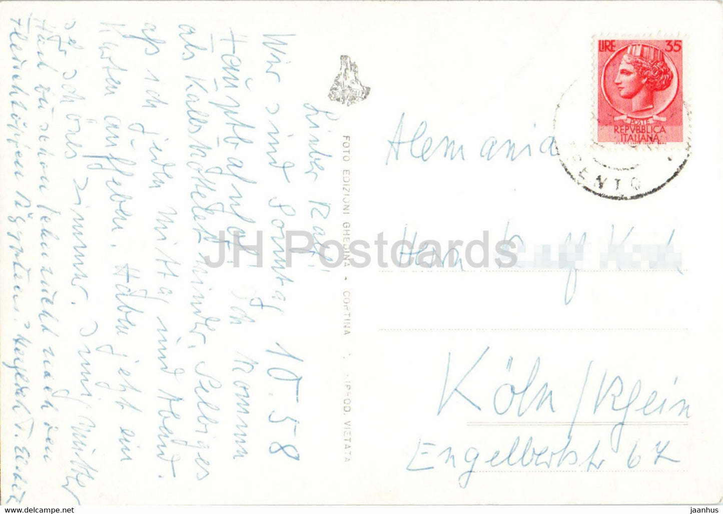 Val di Fassa - Moena - Cima Vallaccia - Valle S Pellegrino - 1958 - old postcard - Italy - used