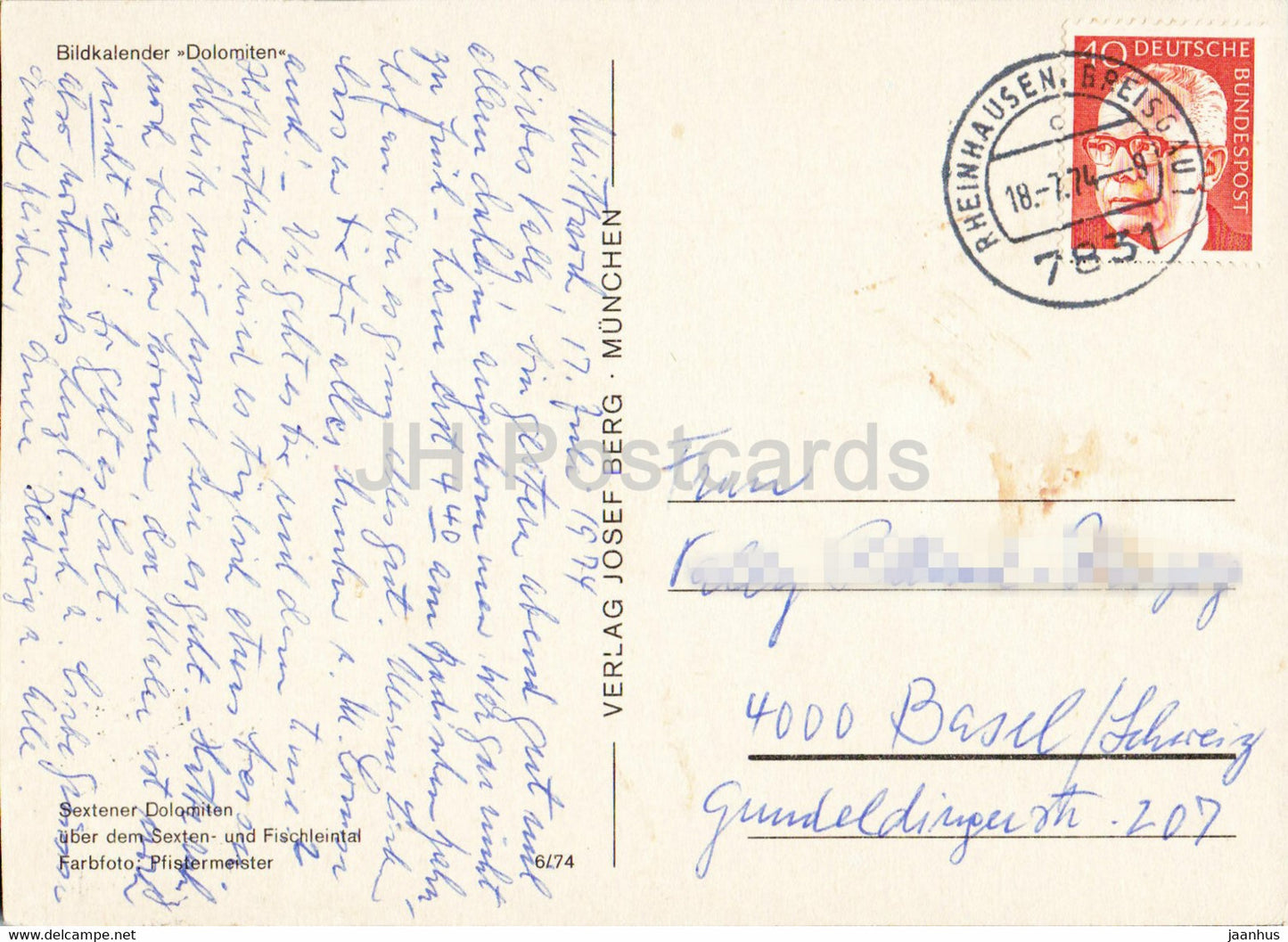 Sextener Dolomiten - Sexten - Fischleintal - 1974 - Italien - gebraucht