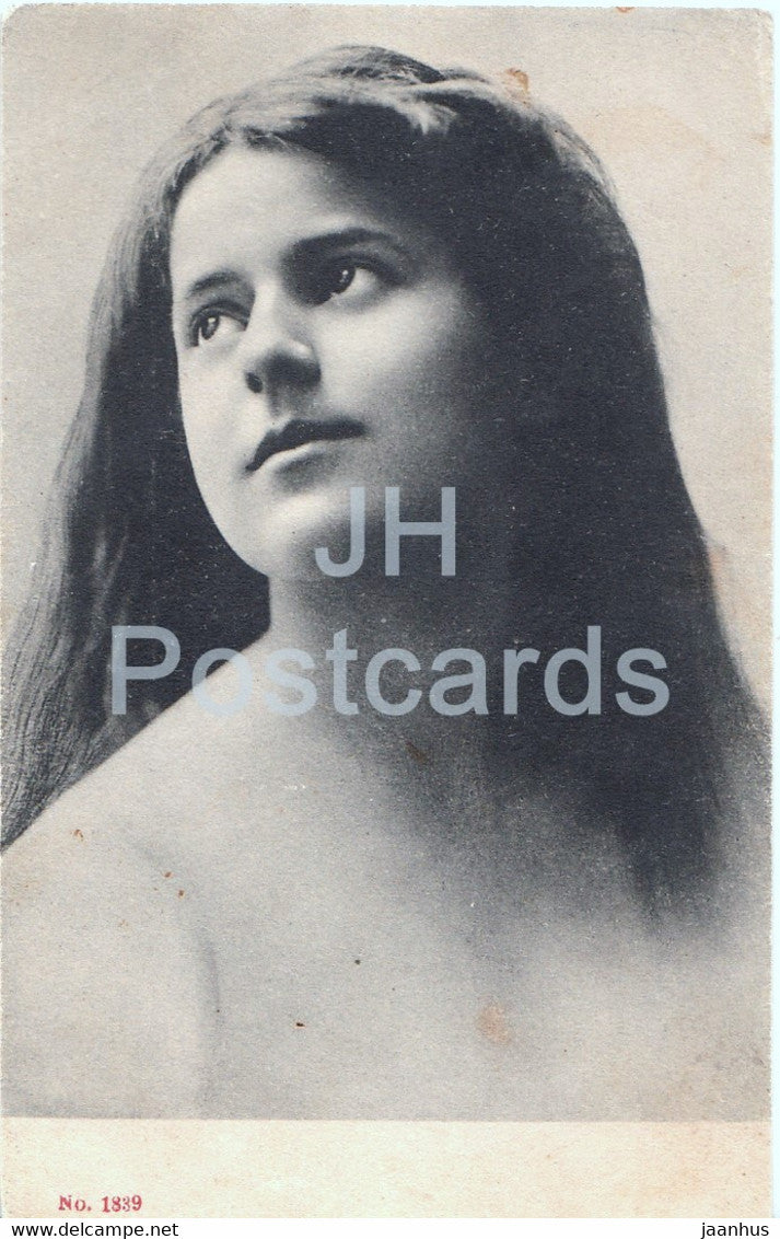 Young Woman - 1839 - old postcard - used - JH Postcards
