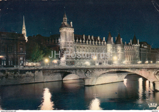 Paris - La Conciergerie illuminee - bridge - 658 - France - 1961 - used - JH Postcards