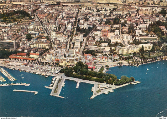 Lausanne Ouchy - Vue Aerienne du nouveau port - aerial view - 1609 - 1978 - Switzerland - used - JH Postcards